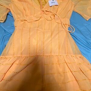 Finders Keepers Mango/Yellow colored dress